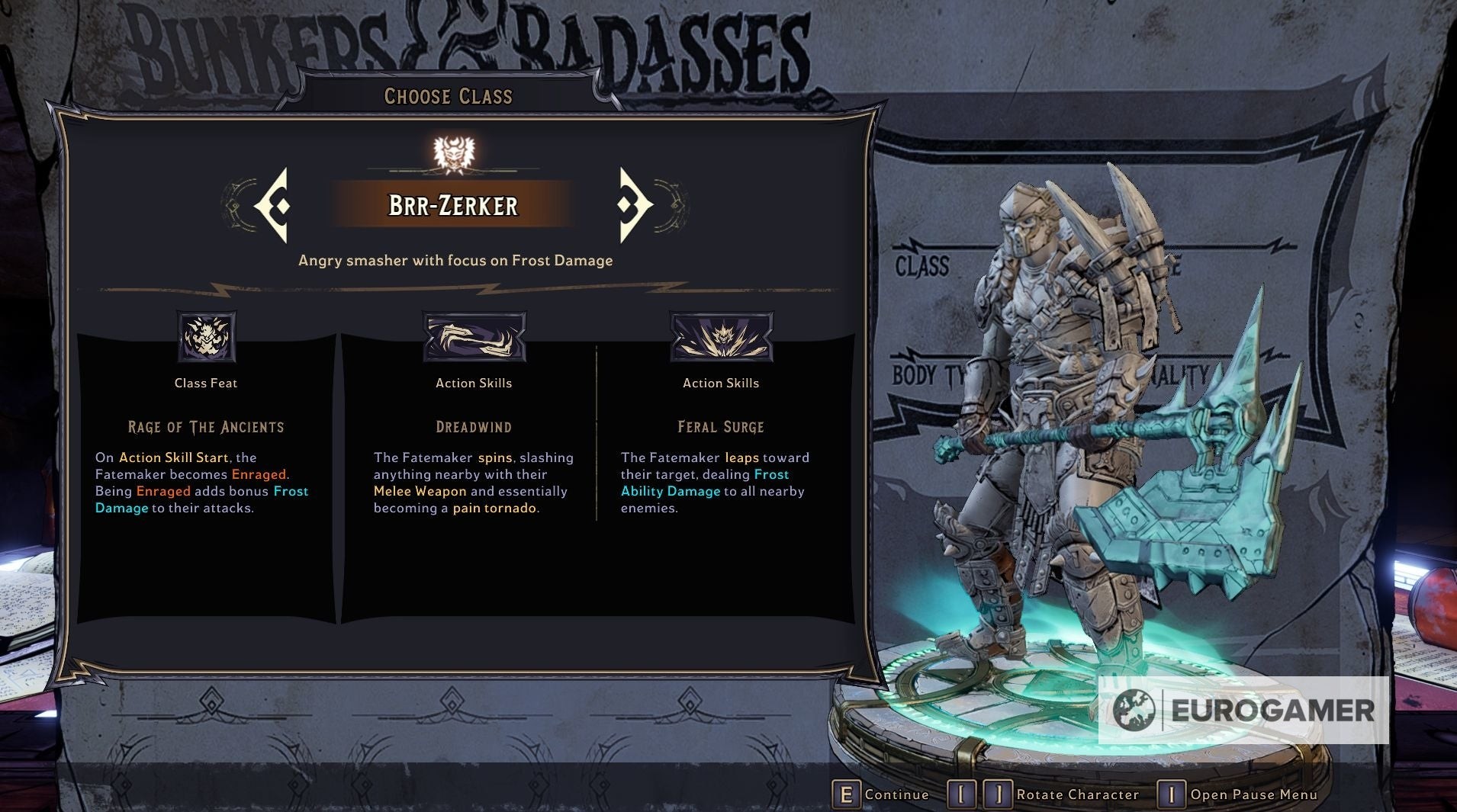 Cây kỹ năng của một class trong Tiny Tina's Wonderlands hiển thị các nhánh nâng cấp