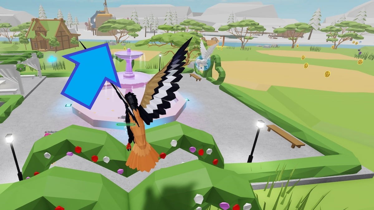 Cây lớn bên phải ngôi nhà xanh lá cây chứa Trứng Đại Bàng thứ bảy Animal Simulator