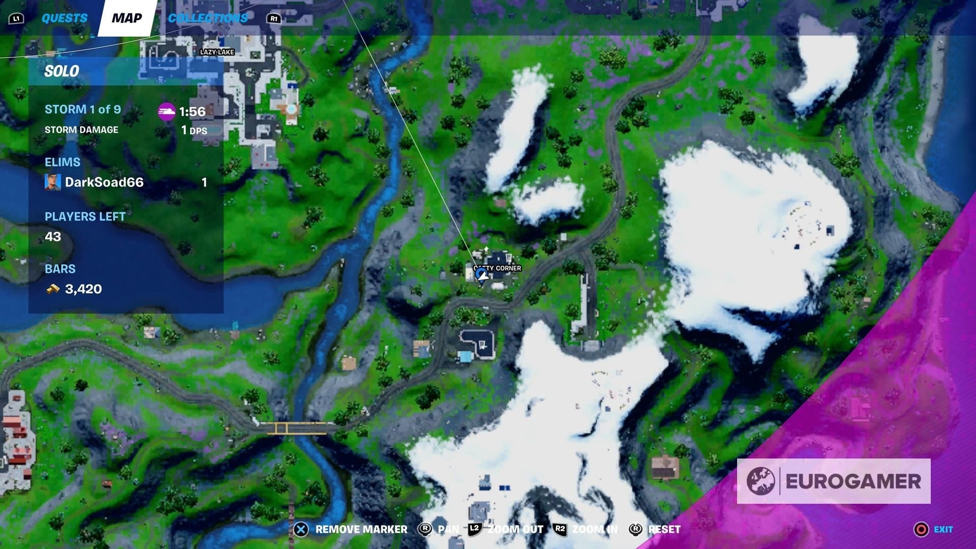 Chi tiết lon thức ăn mèo Fortnite gần đống rác ở Catty Corner