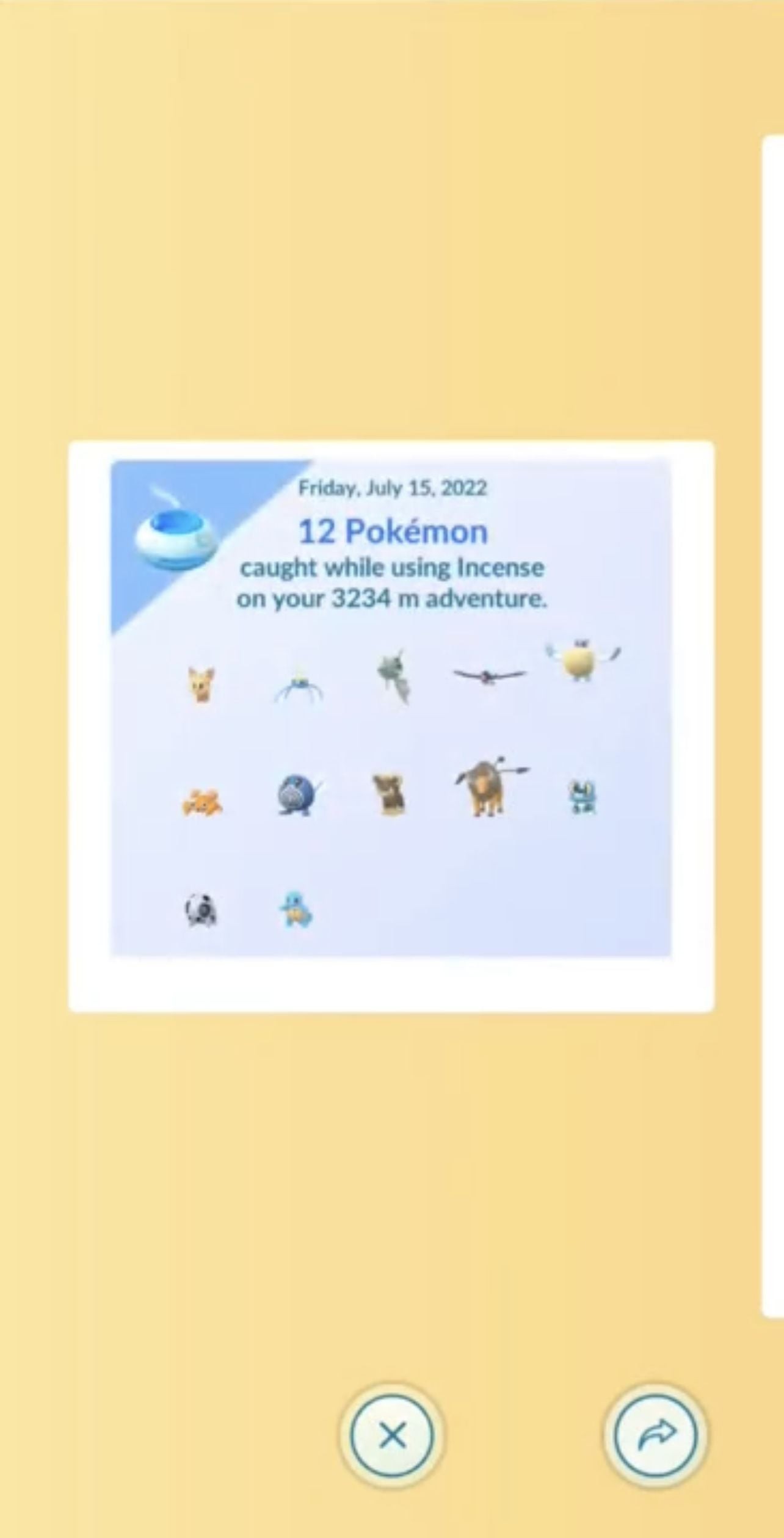 Chi tiết tổng kết Nhang Thám Hiểm Hàng Ngày hiển thị Pokémon đã bắt