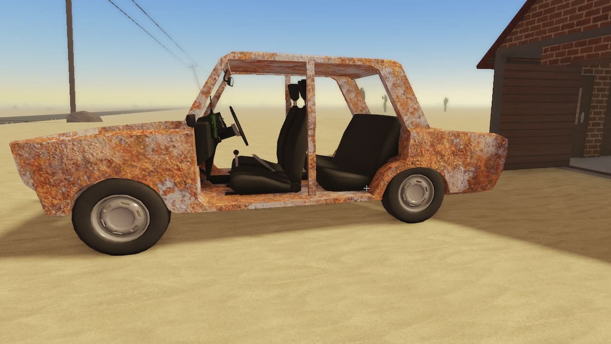 Chiếc xe van đã được lắp đủ bốn bánh sẵn sàng cho chuyến đi A Dusty Trip