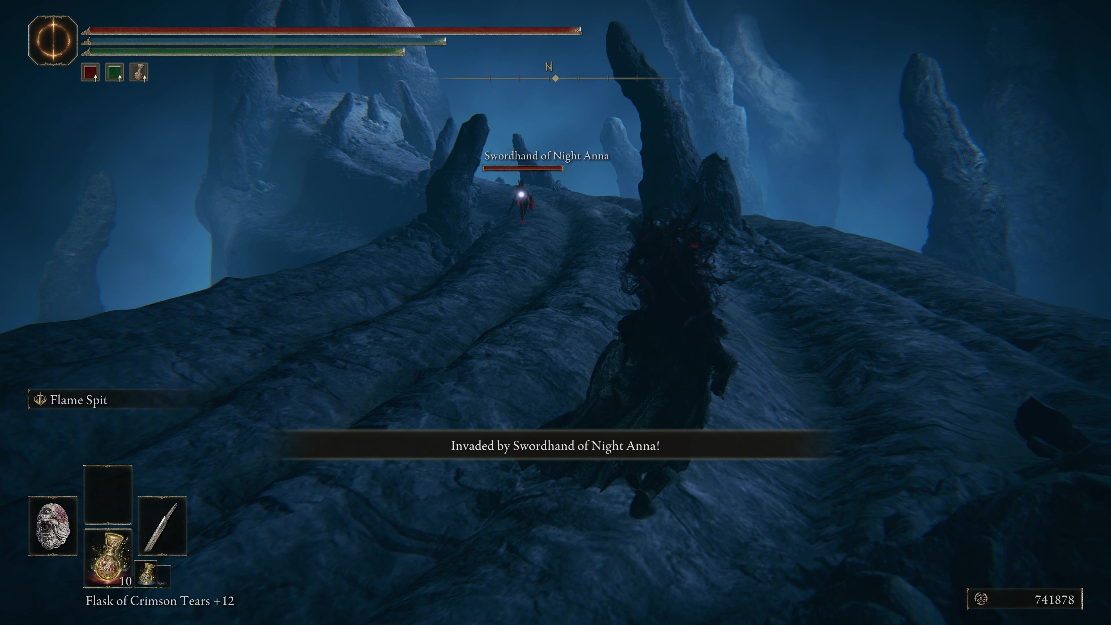 Chiến binh bị xâm lược bởi NPC Swordhand of the Night Anna trong Elden Ring Shadow of the Erdtree