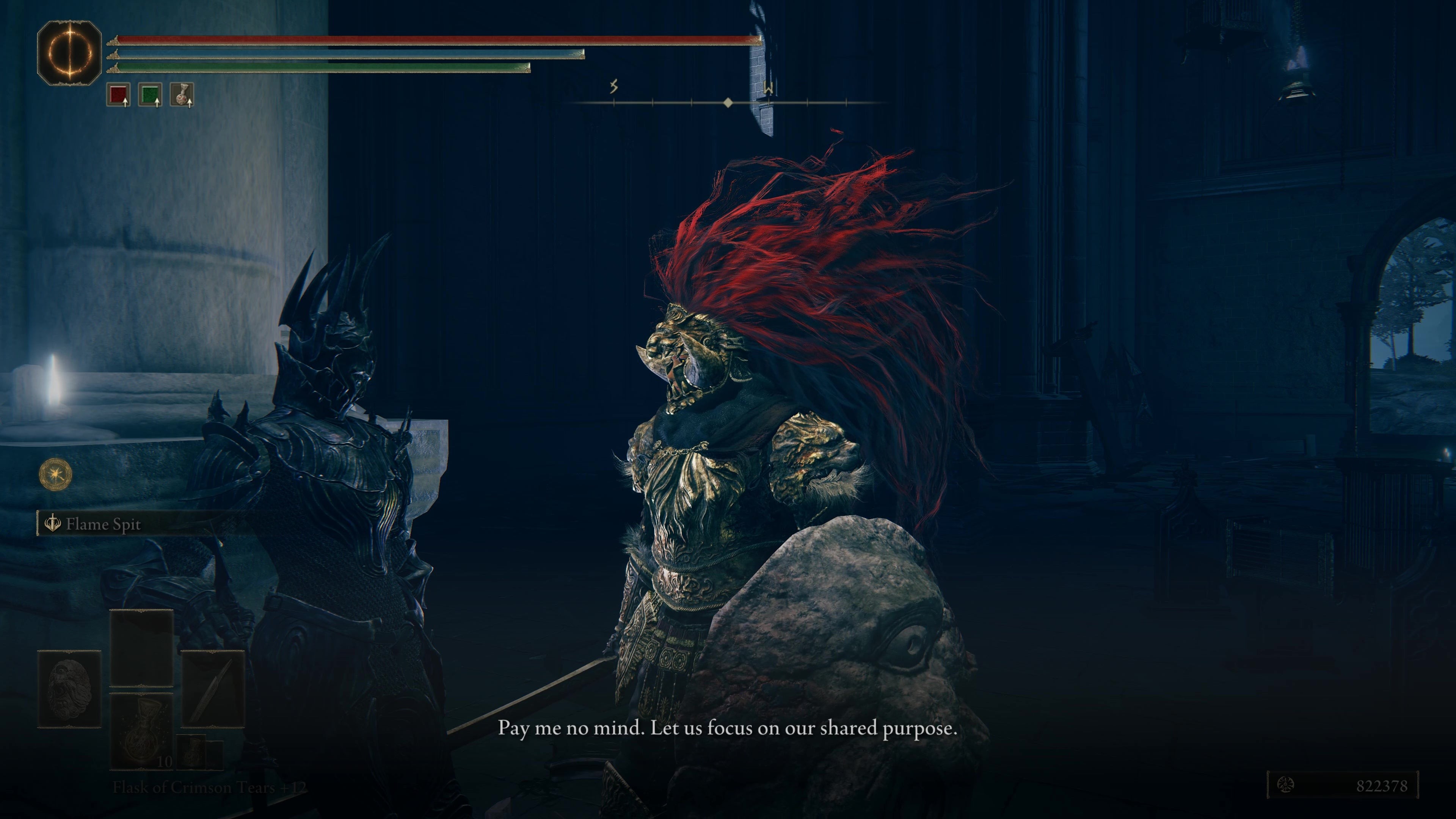 Chiến binh trò chuyện cùng Swordhand of the Night Jolan trong Elden Ring Shadow of the Erdtree