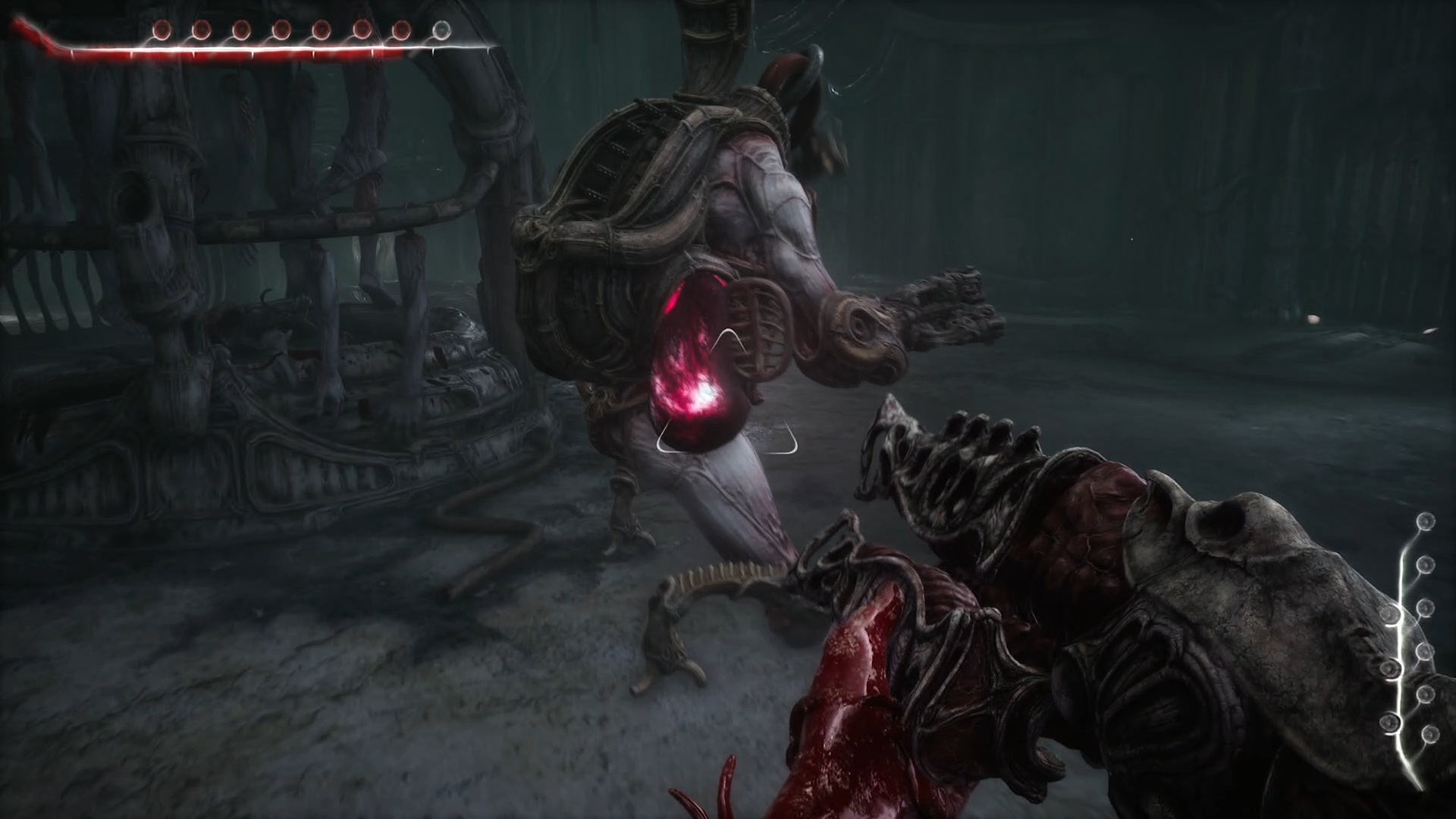 Chiến thuật giai đoạn 1 boss súng phóng lựu Scorn Act 5 - nhắm bắn bình đỏ