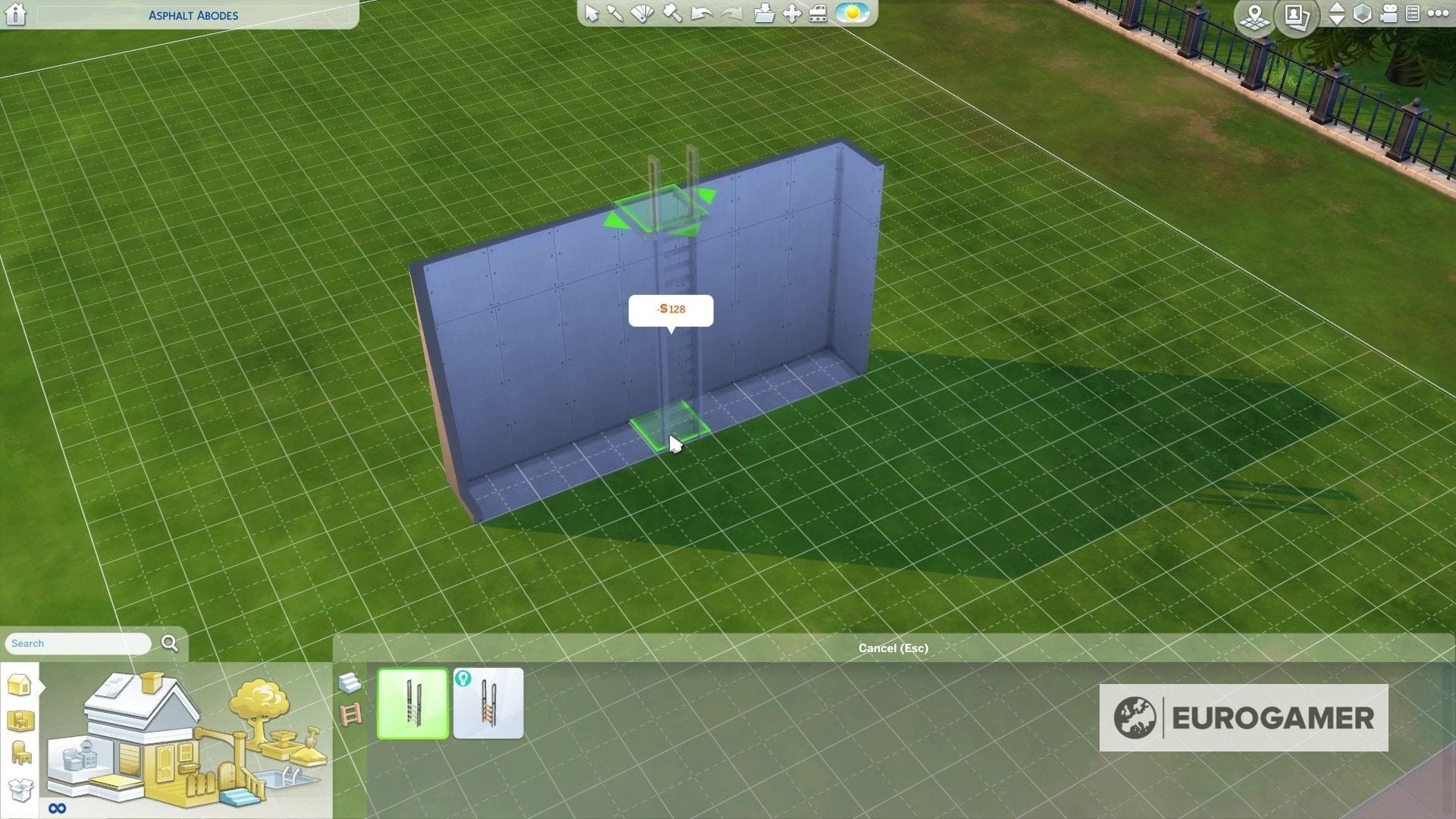 Chiều dài thang tự động điều chỉnh khi chiều cao tường cao trong The Sims 4