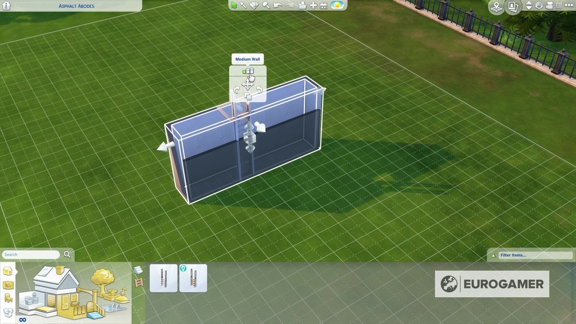 Chiều dài thang tự động điều chỉnh khi chiều cao tường thấp trong The Sims 4