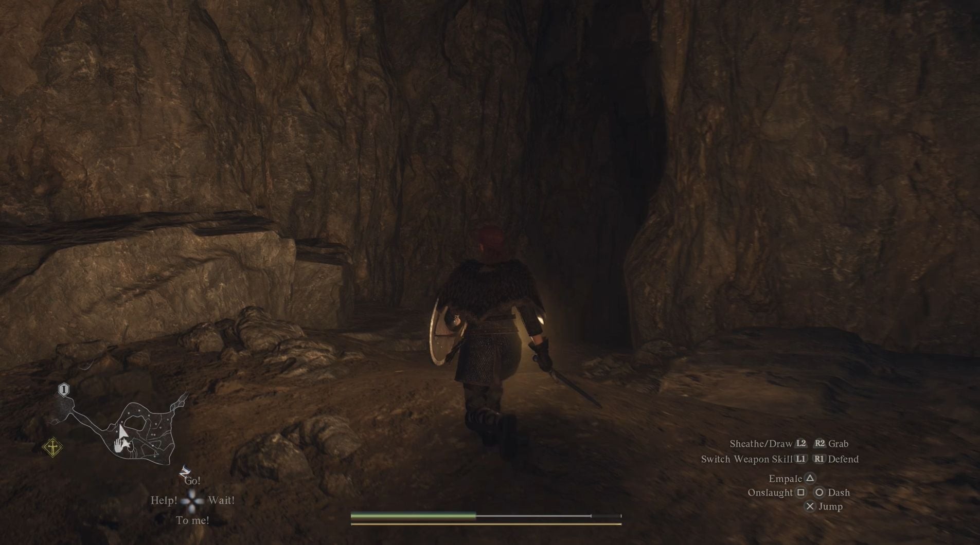 Con đường bên trái dẫn xuống khu vực có Archistaff trong Mỏ Trevo, Dragon's Dogma 2