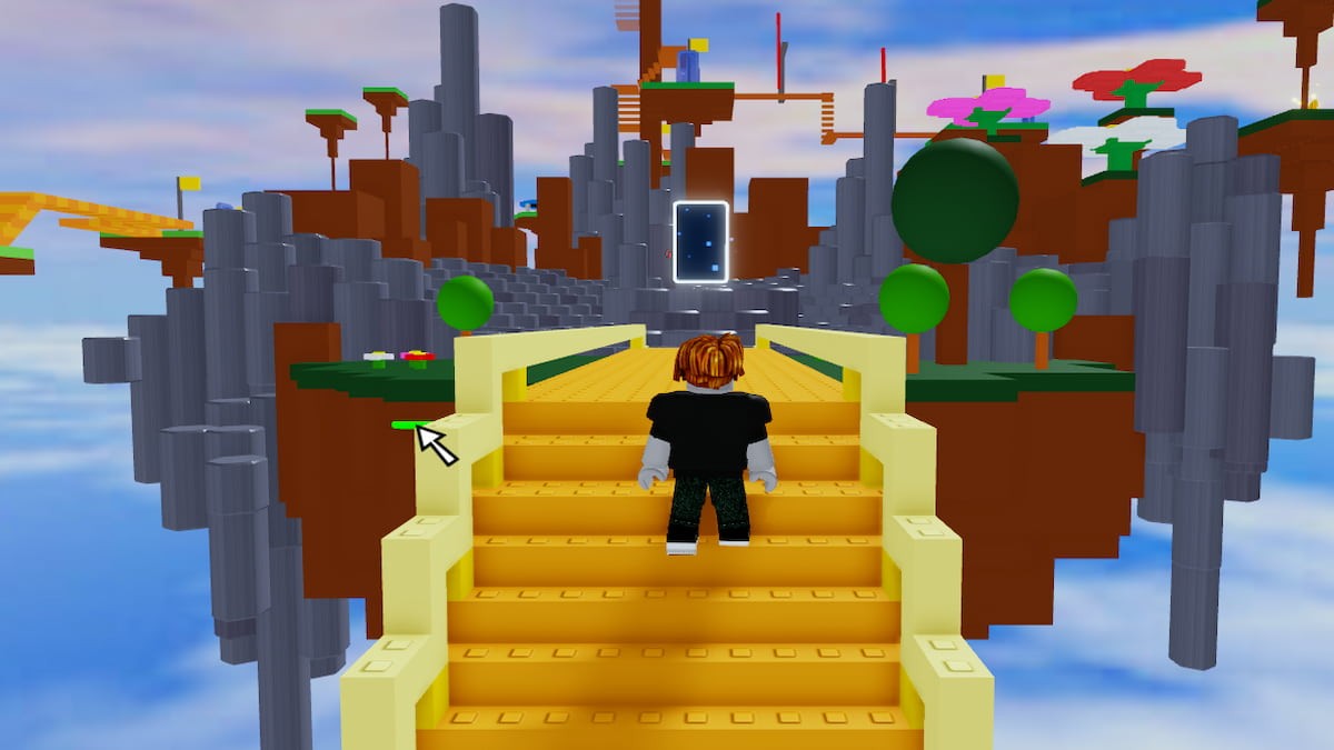 Cổng dịch chuyển trong sự kiện Roblox Classic nơi tìm số màu đỏ