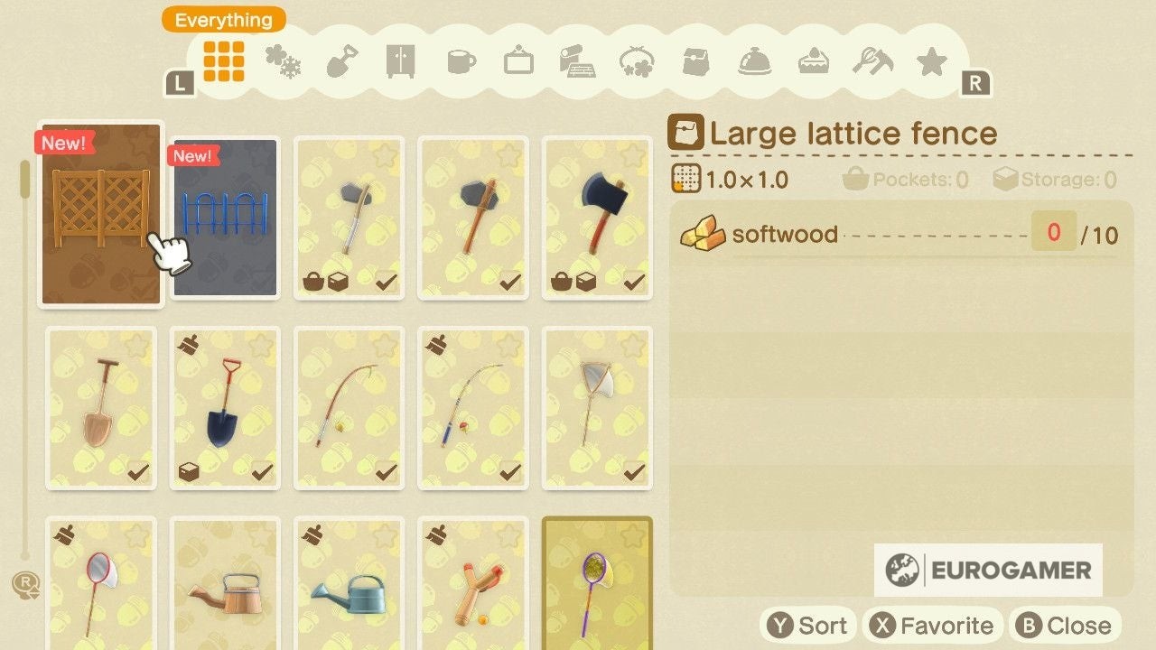 Công thức chế tạo hàng rào công viên được mở khóa trong Animal Crossing