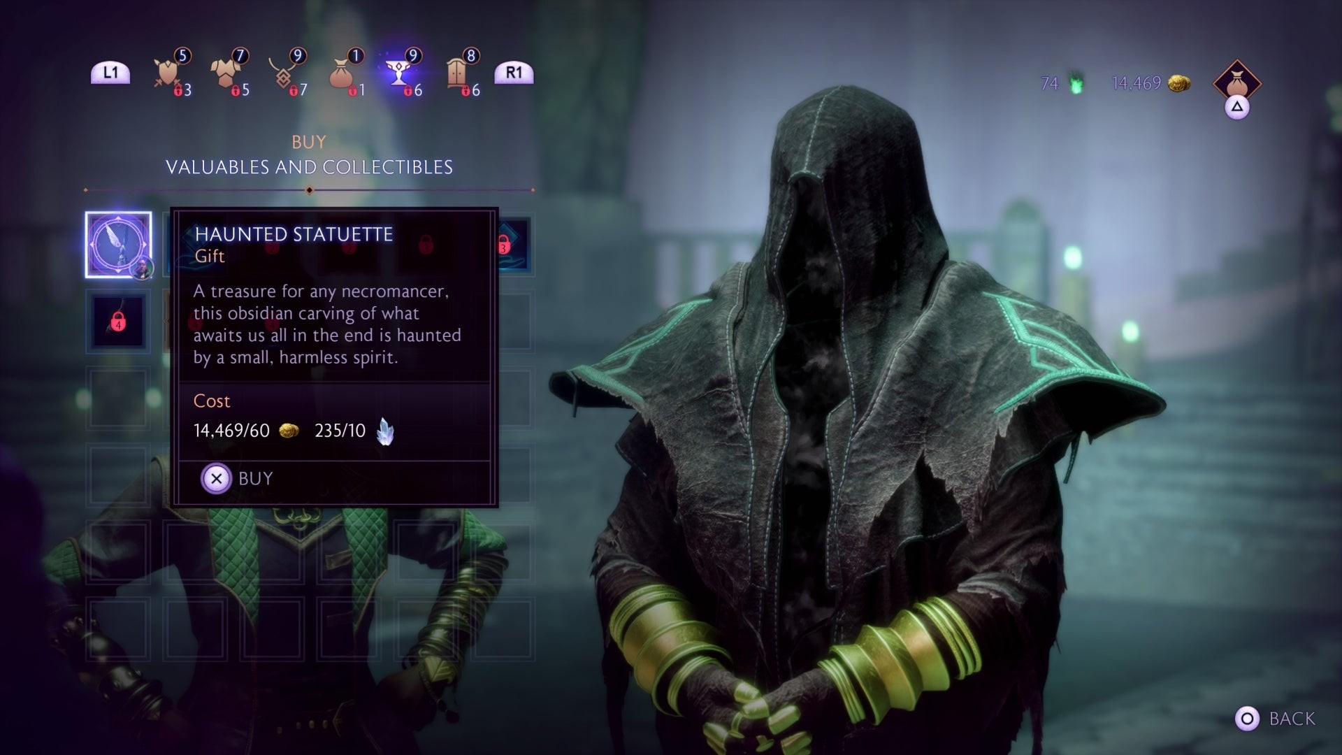 Cửa hàng Mourn Watch bán tượng nhỏ bị ám cho Emmrich trong Dragon Age The Veilguard