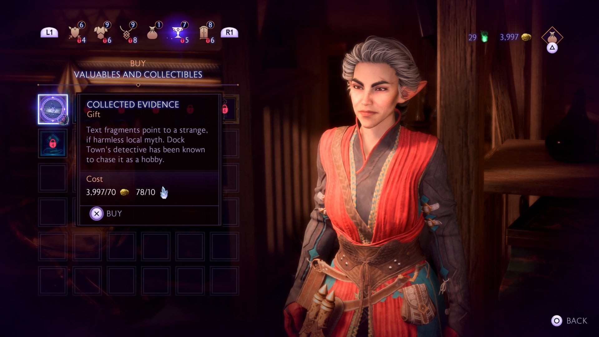 Cửa hàng Shadow Dragon bán bằng chứng thu thập được cho Neve trong Dragon Age The Veilguard