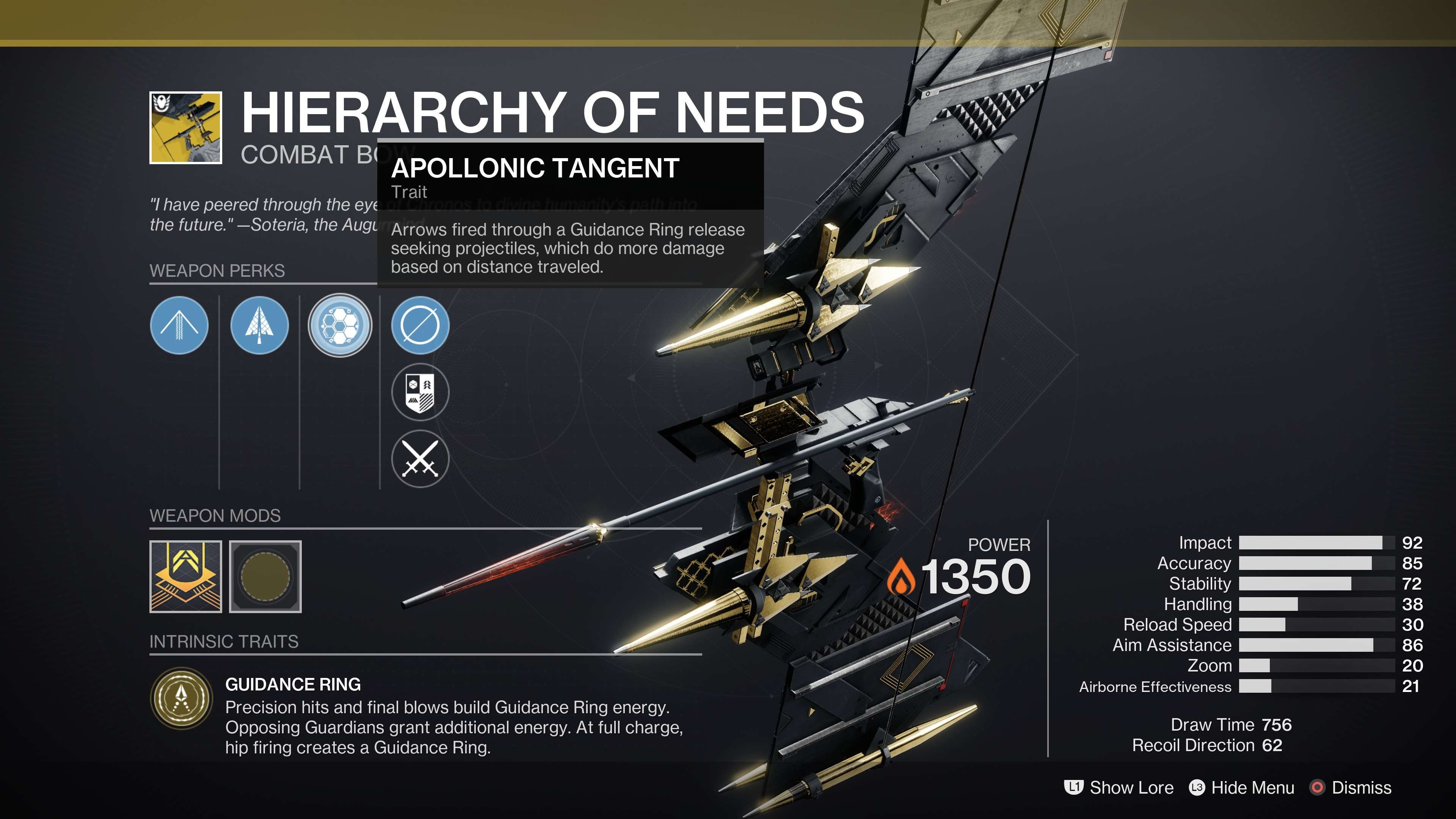Cung Exotic Hierarchy of Needs và các perk đặc biệt trong Destiny 2