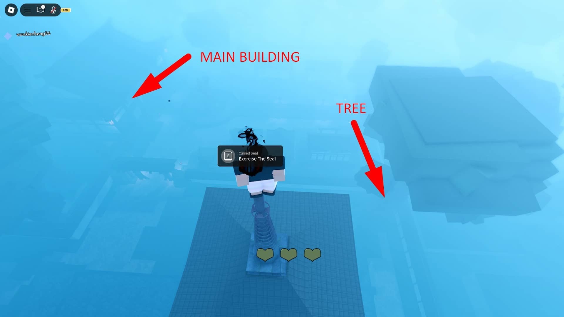 Cursed Seal trên đỉnh tháp lớn trong sân trường
