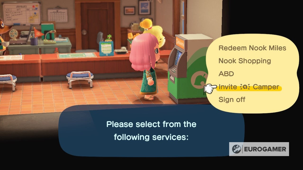 Dân làng Sanrio xuất hiện tại khu cắm trại sau khi quét thẻ Amiibo