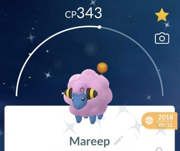 Dạng Shiny của Mareep trong Pokémon Go