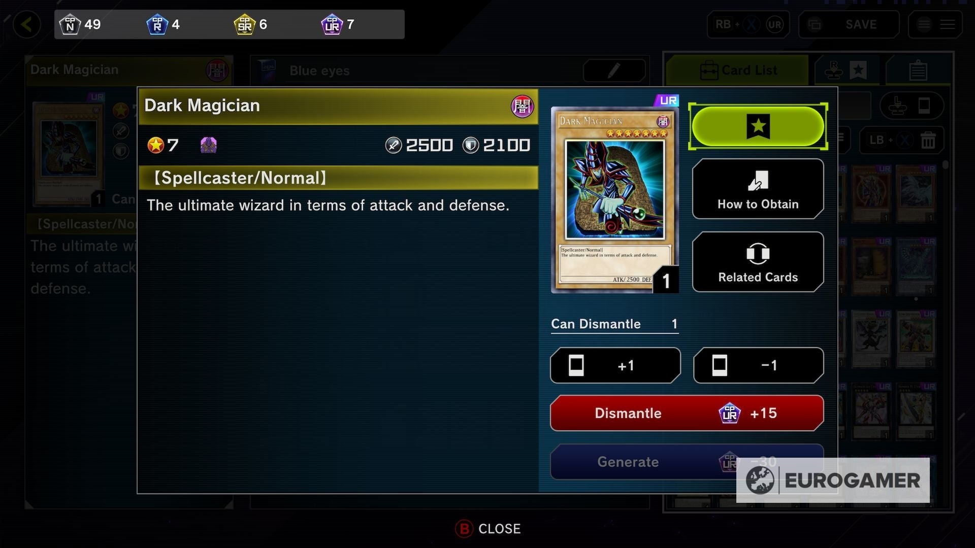 Đánh dấu thẻ bài yêu thích trong menu Deck của Yu-Gi-Oh! Master Duel