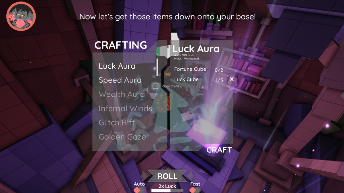 Danh sách công thức chế tạo Aura trong Tycoon RNG tại khu vực NPC hang động