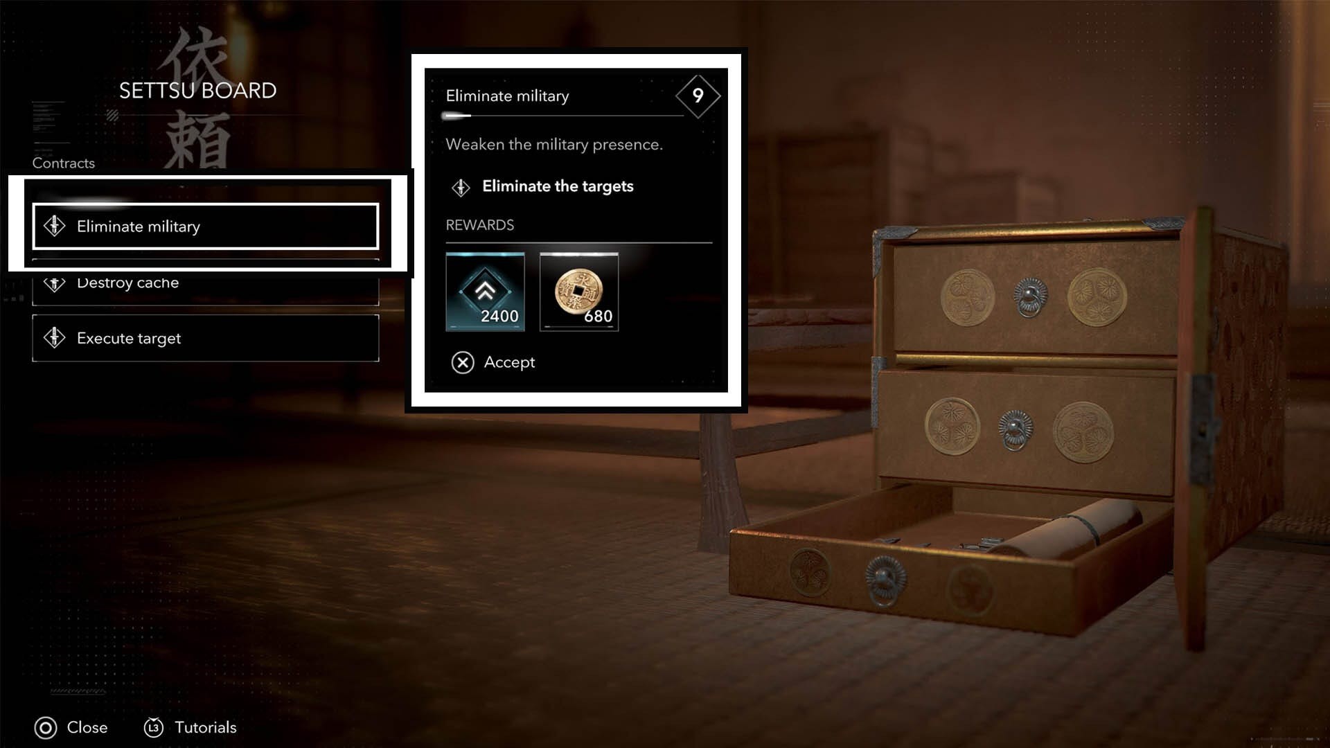 Danh sách Hợp đồng Assassin's Creed Shadows hiển thị nhiệm vụ và phần thưởng