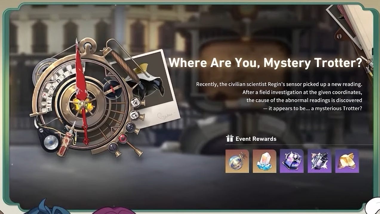 Danh sách phần thưởng sự kiện Where Are You Mystery Trotter HSR 1.2 gồm Ngọc Ánh Sao và vật liệu EXP