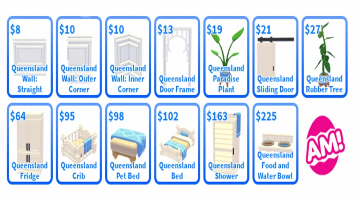 Danh sách vật phẩm nội thất Queenslander trong Adopt Me Roblox