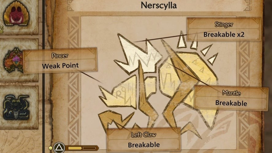 Điểm yếu của quái vật Nerscylla trong Monster Hunter Wilds