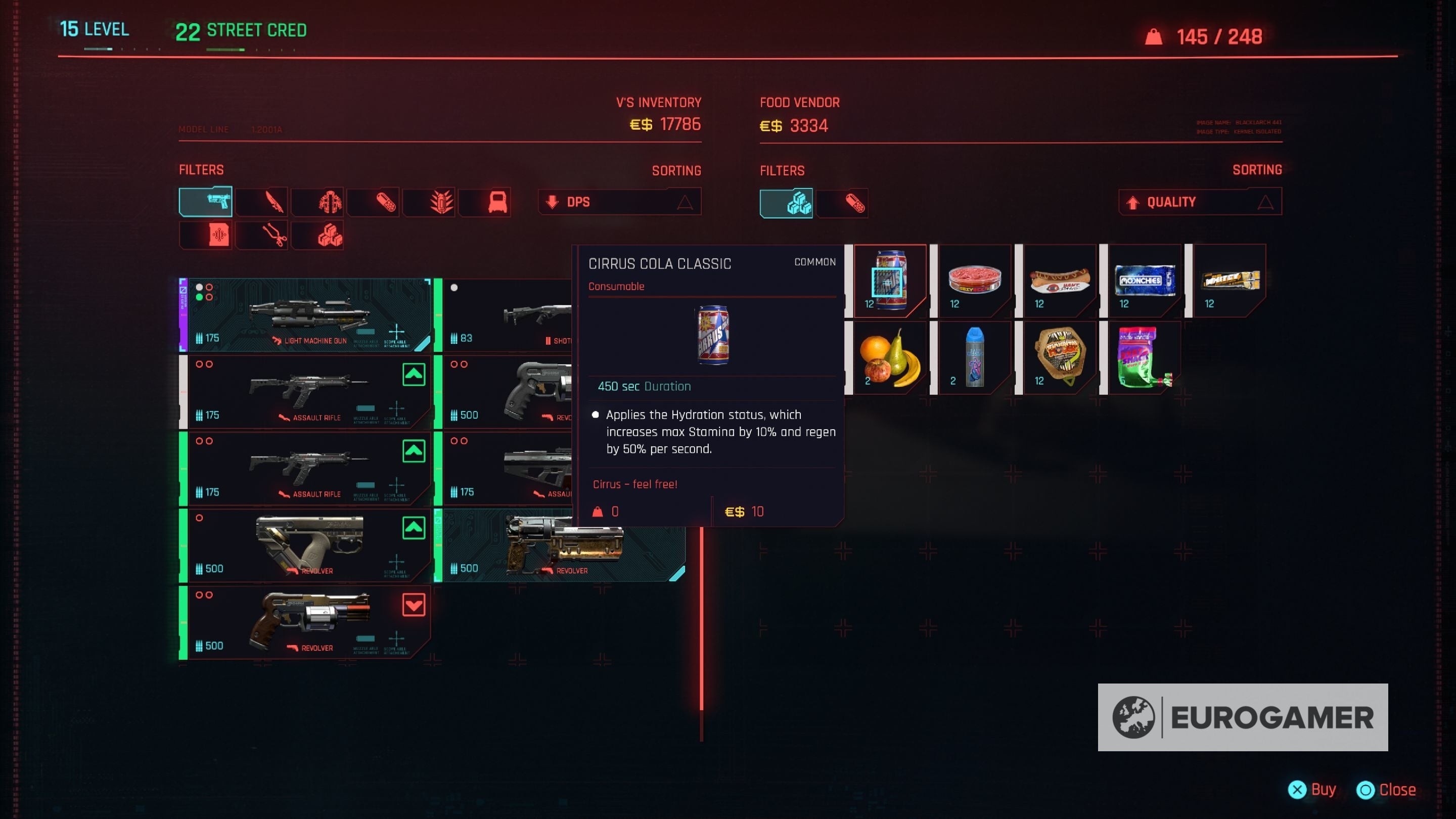 Đồ uống từ máy bán hàng trong Cyberpunk 2077