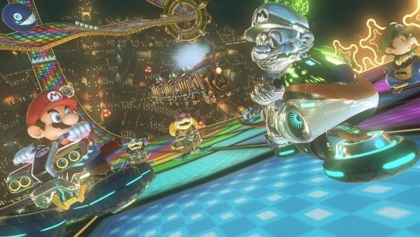 Drift để tăng tốc trong Mario Kart 8