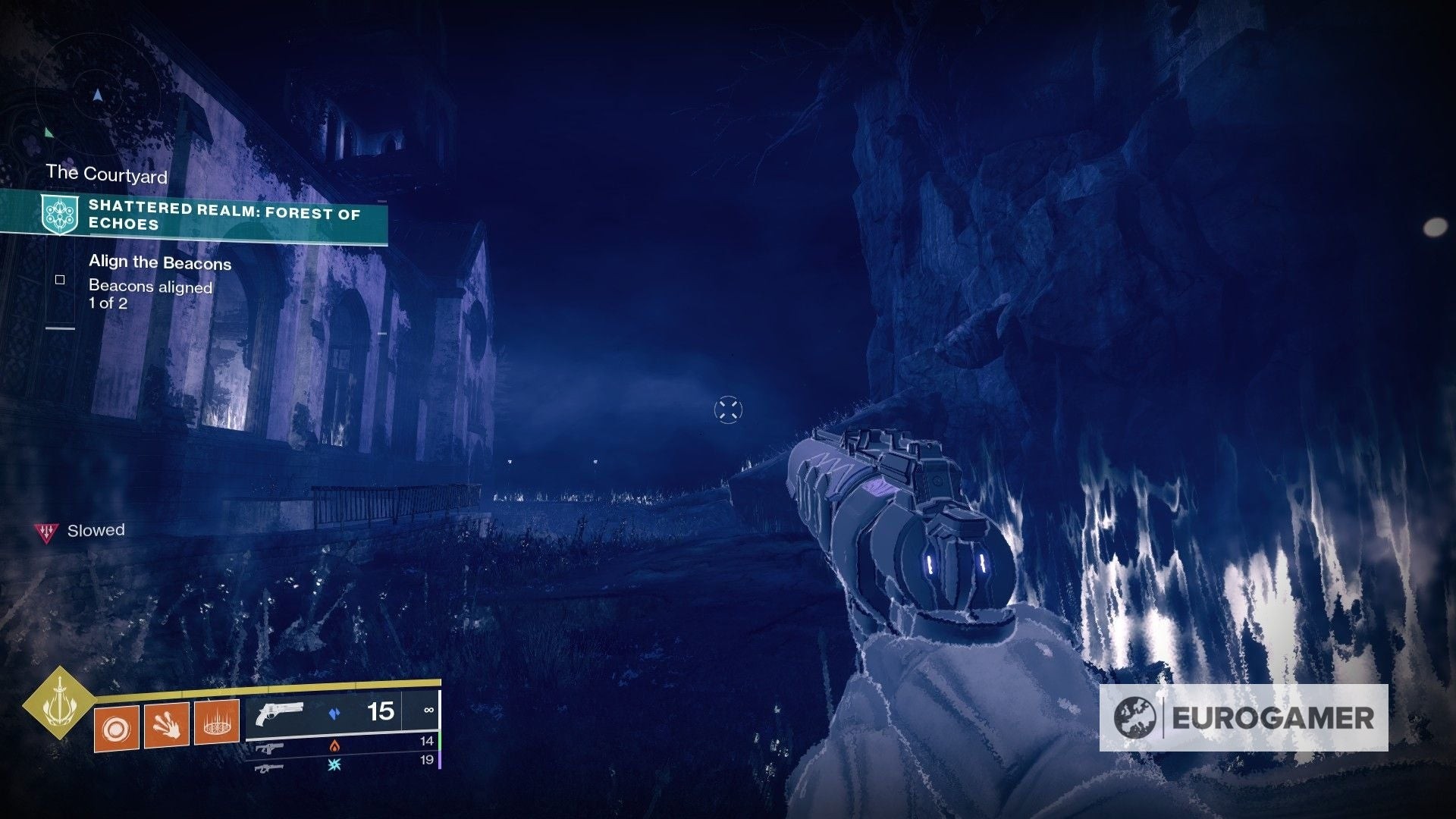 Đường dẫn đến khu vực Ruins trong Forest of Echoes Destiny 2