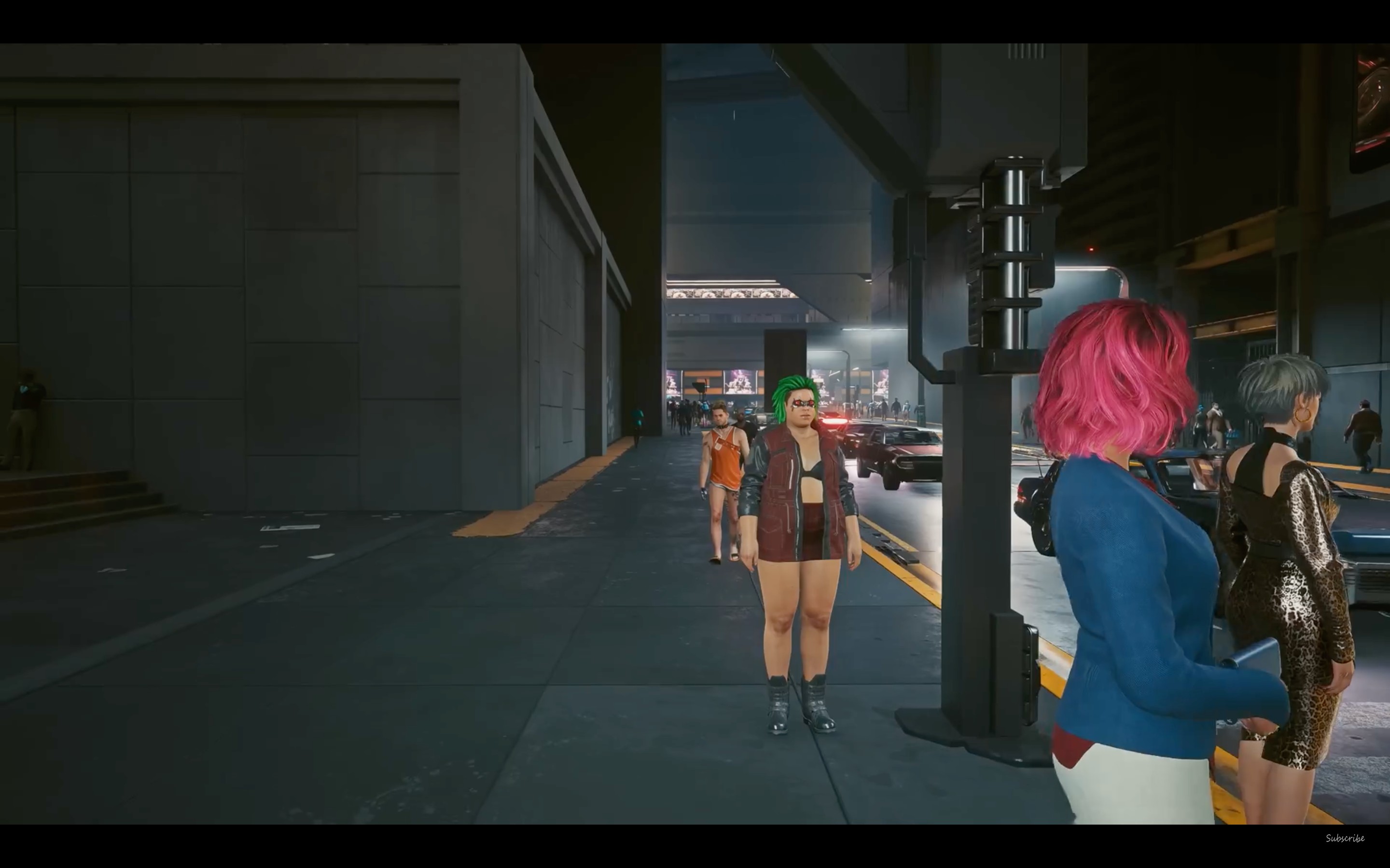 Đường phố đầy NPC mặc quần áo màu sắc trong Cyberpunk 2077