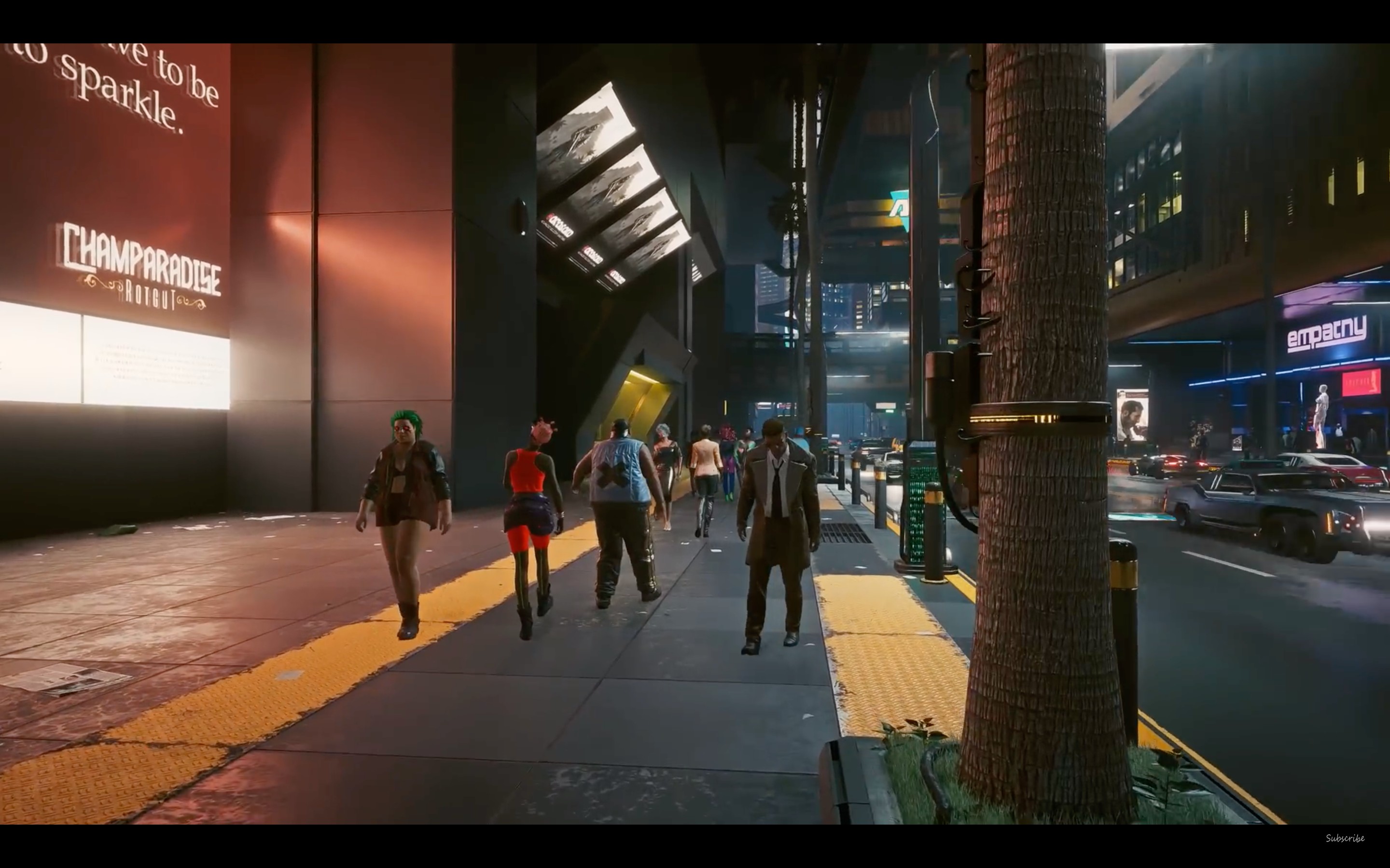 Đường phố đông đúc đầy NPC trong Cyberpunk 2077
