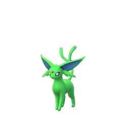 Espeon dạng shiny màu xanh lá cây tươi trong Pokémon Go