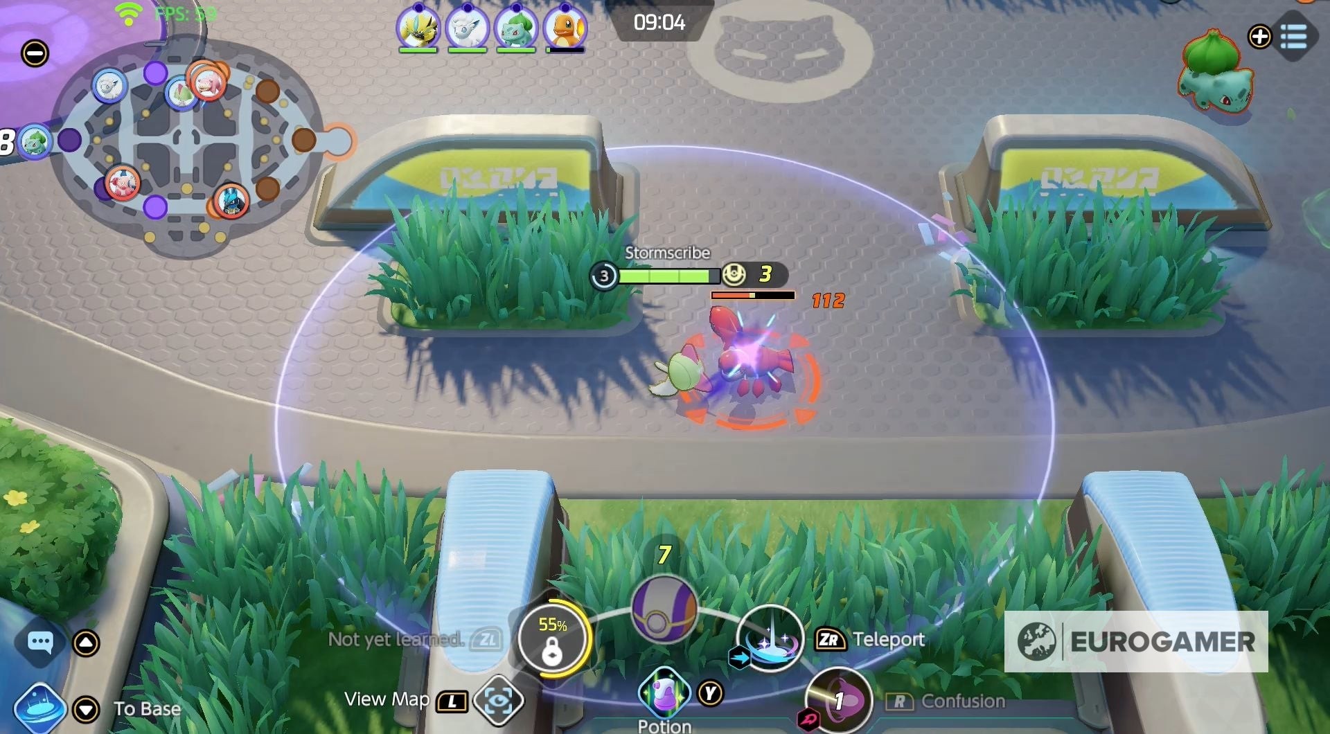 Gardevoir sử dụng đòn đánh cơ bản tầm xa hiệu quả trong Pokémon Unite