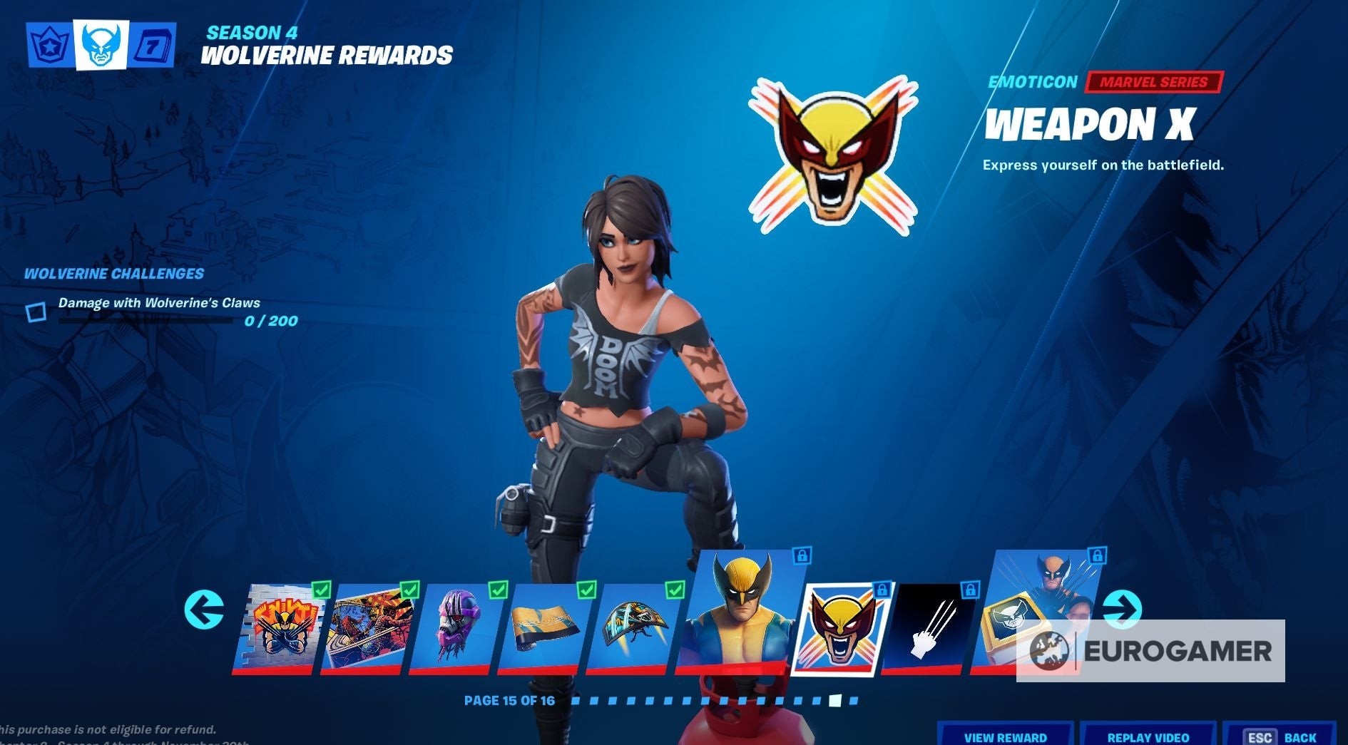 Gây sát thương bằng móng vuốt của Wolverine