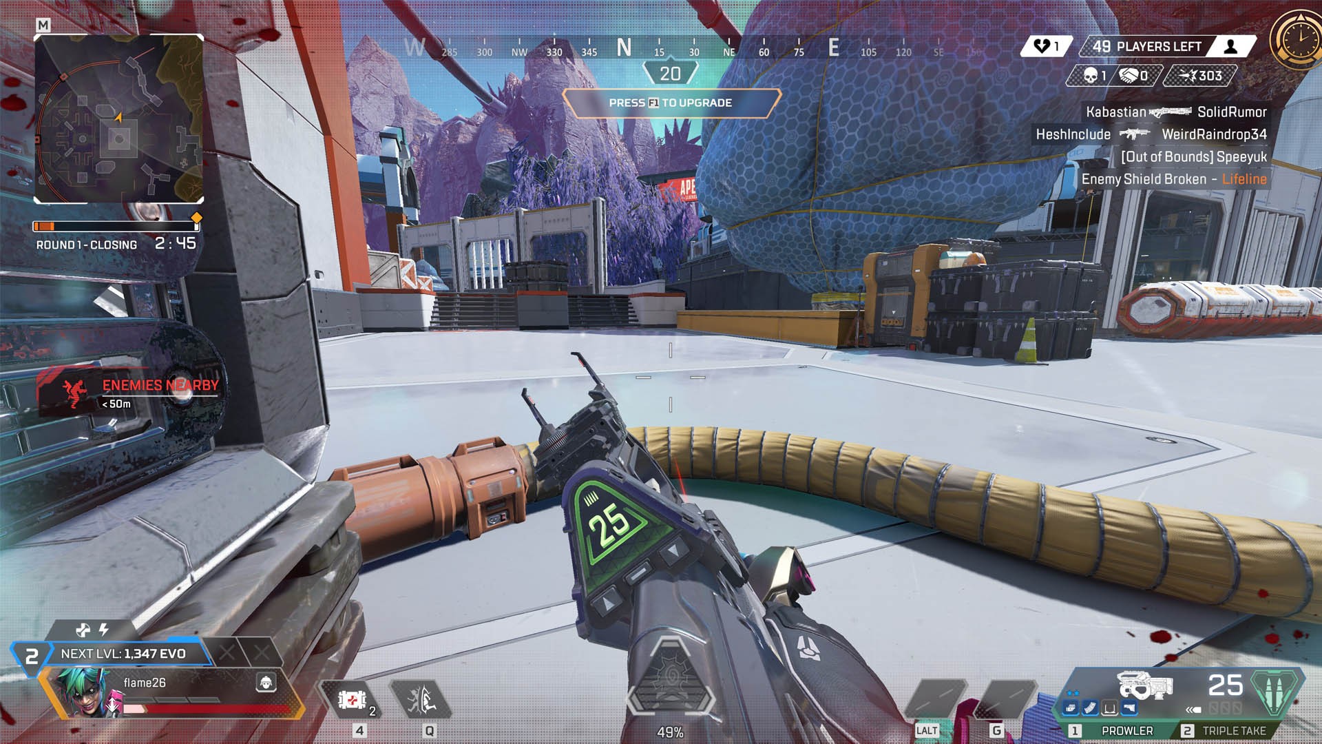 Giao diện chế độ Solo quay trở lại trong Apex Legends Mùa 21 với HUD hiển thị kẻ địch gần đó