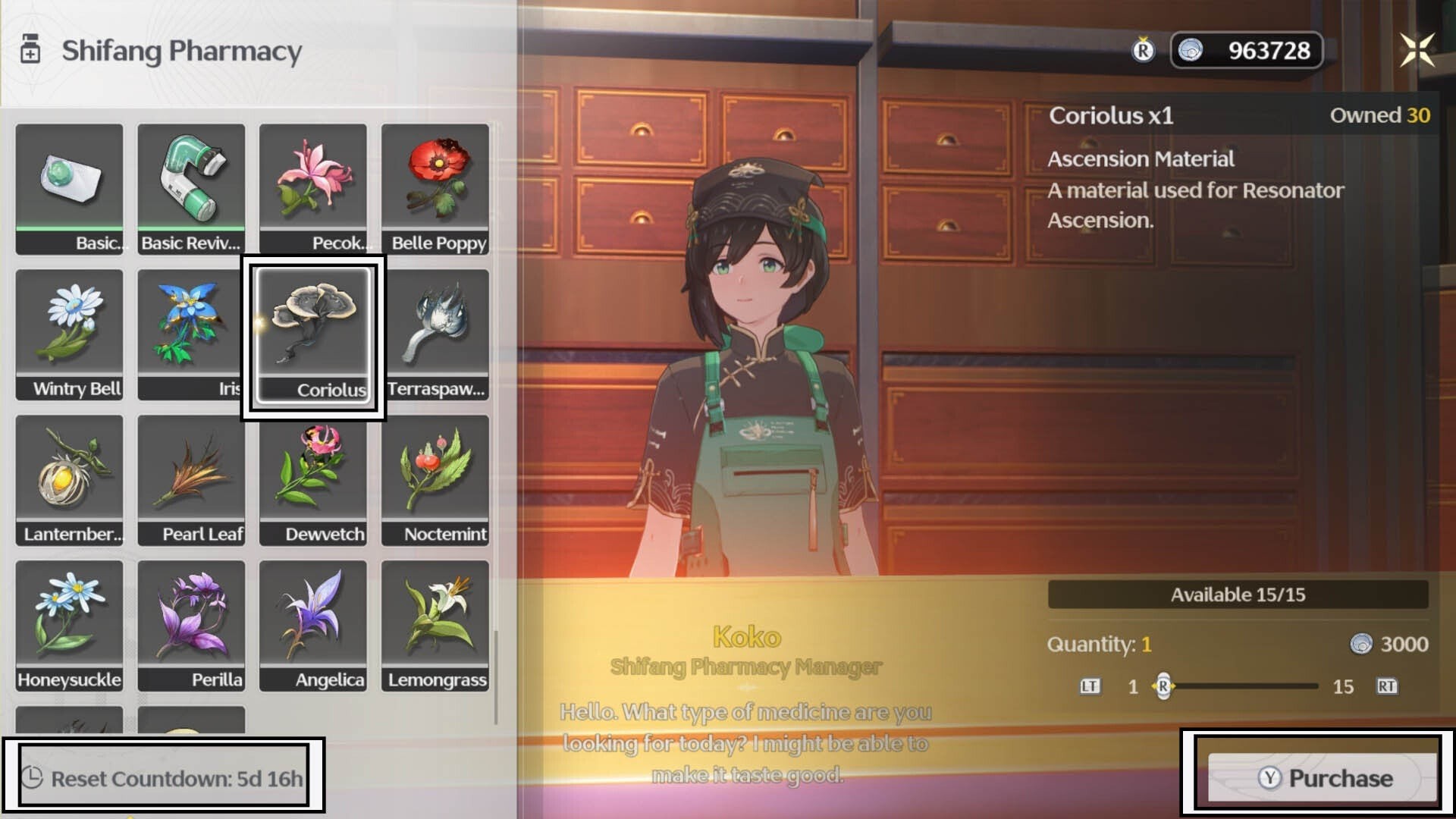 Giao diện cửa hàng Nhà Thuốc Shifang hiển thị Vân Chi Nấm (Coriolus) và giá bán