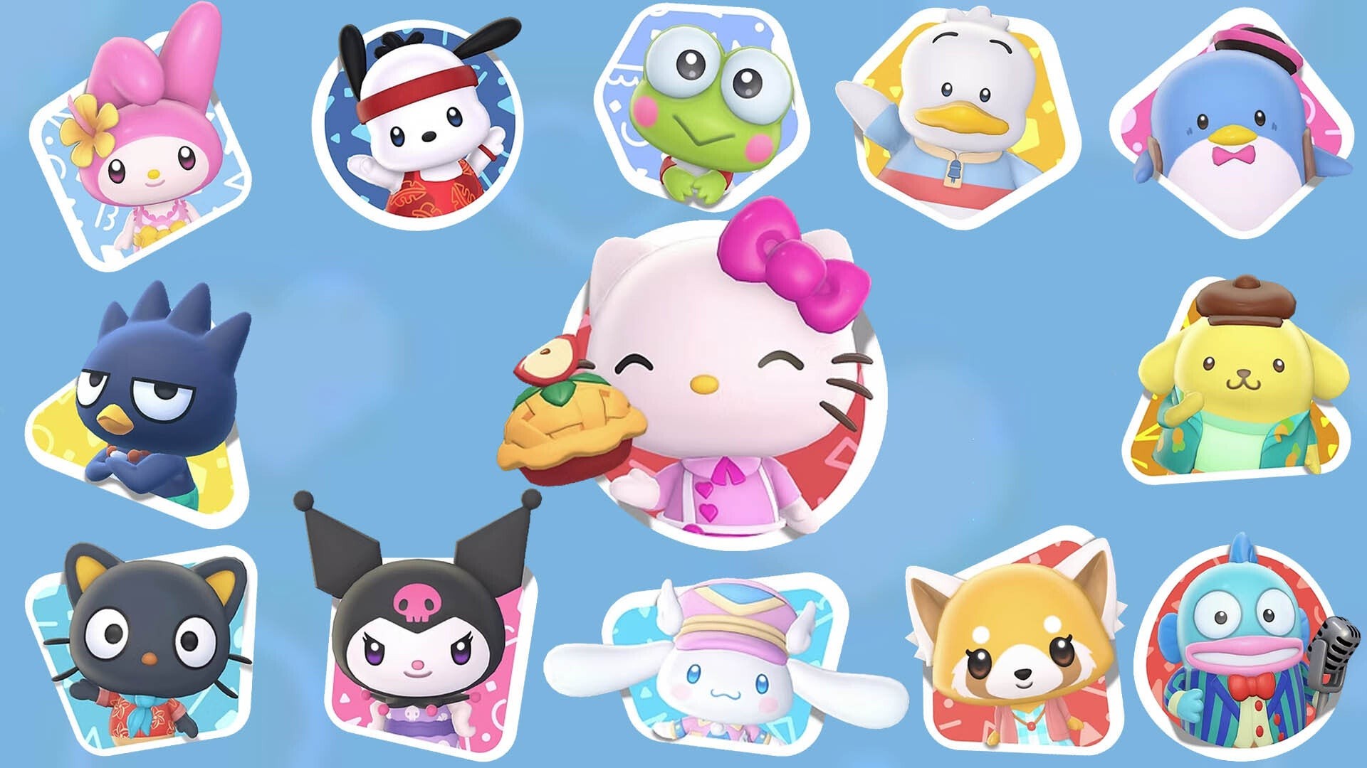 Giao diện hướng dẫn tặng quà cho các nhân vật trong Hello Kitty Island Adventure hiển thị sở thích của từng người
