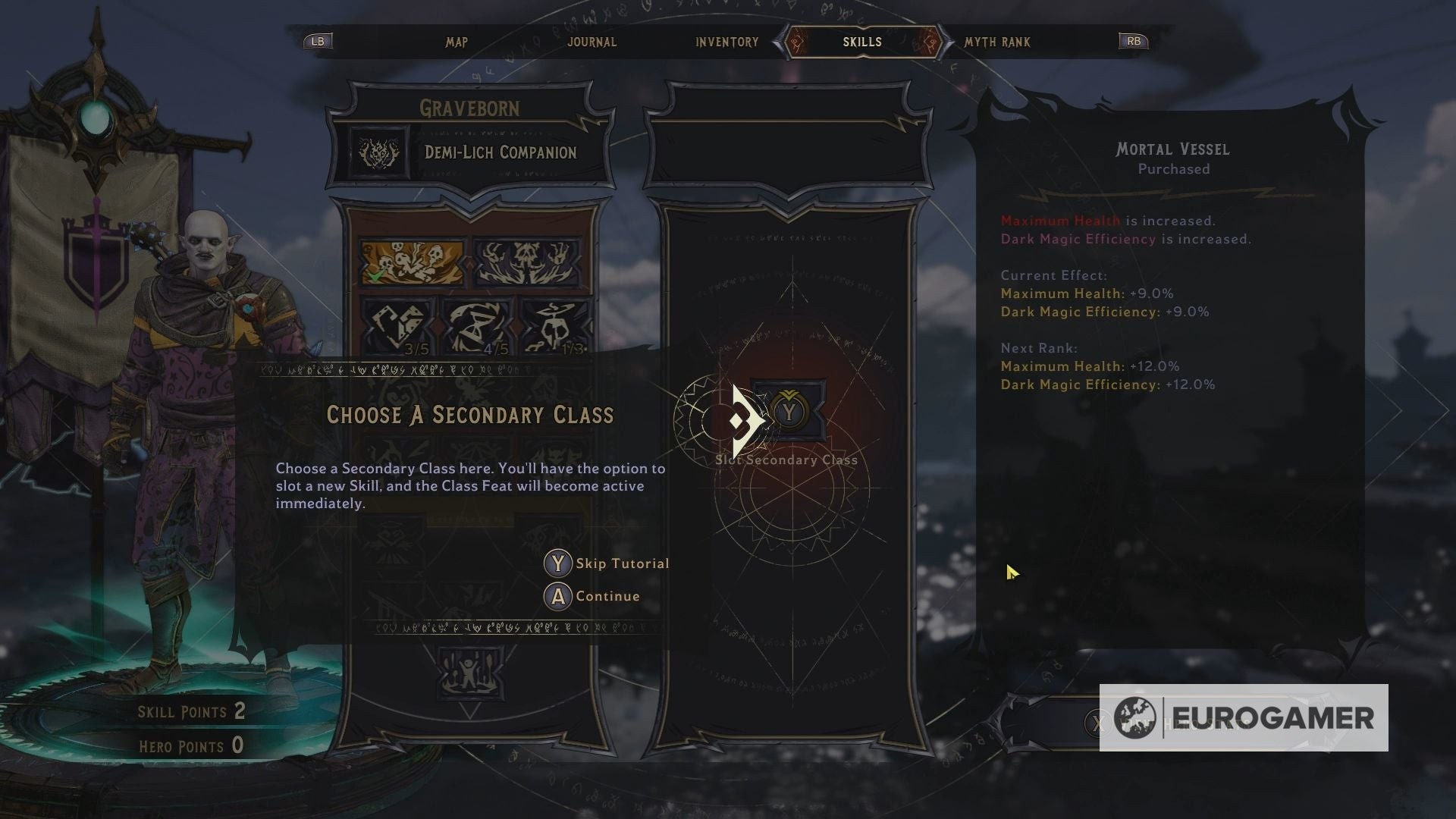 Giao diện kỹ năng hiển thị hai cây kỹ năng sau khi người chơi đã chọn class phụ trong Tiny Tina's Wonderlands