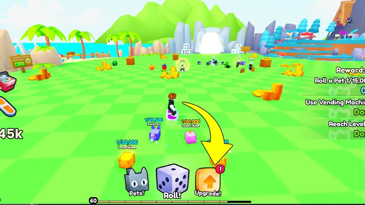 Giao diện mục Nâng cấp (Upgrade) trong game PETS GO