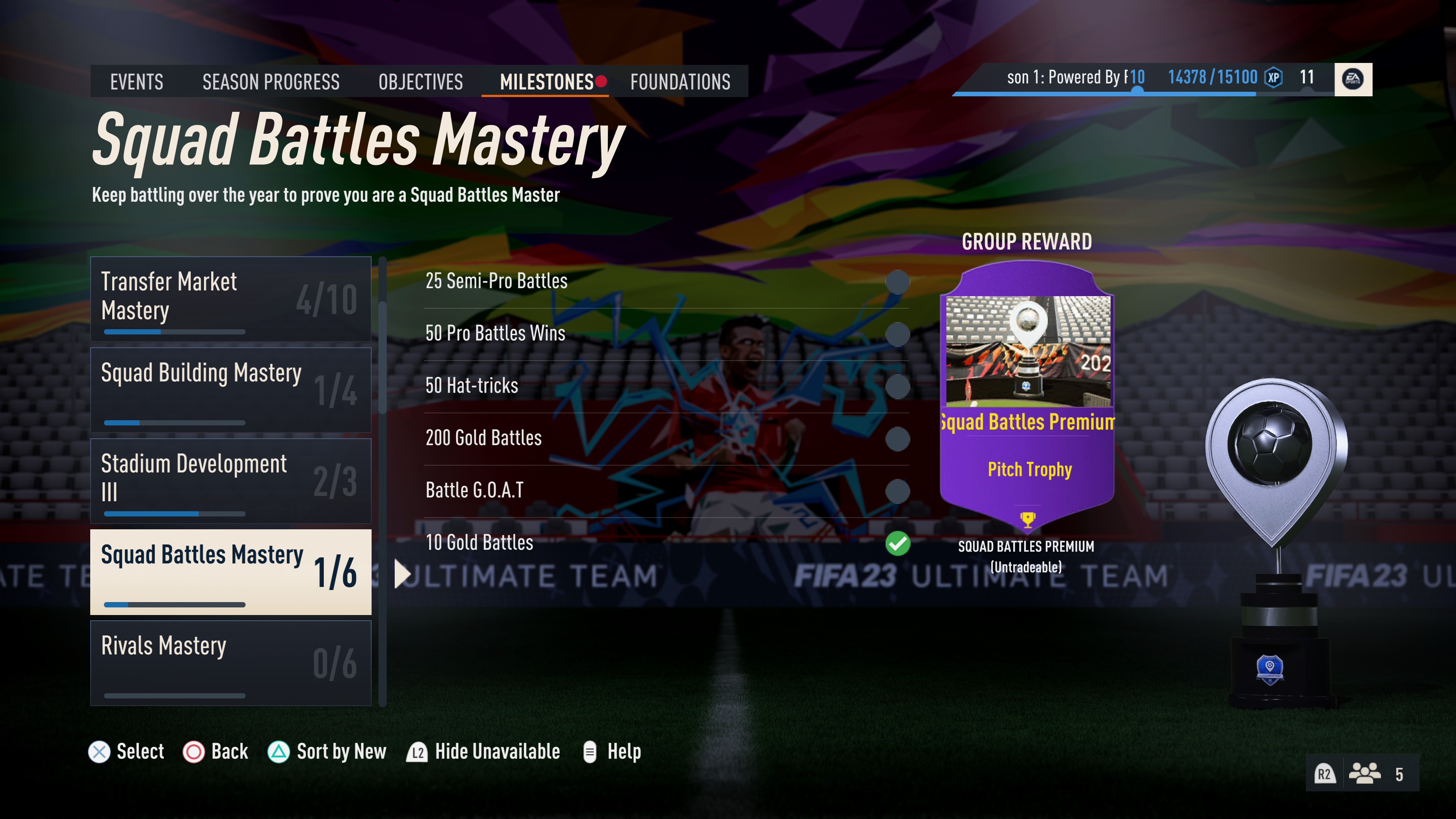Giao diện Nhiệm vụ (Objectives) trong FIFA 23 Ultimate Team