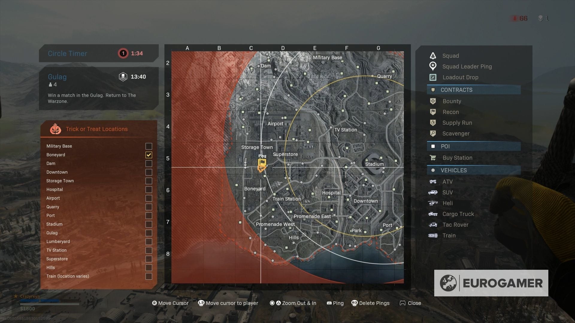 Giao diện theo dõi tiến trình thu thập phần thưởng Trick or Treat Warzone