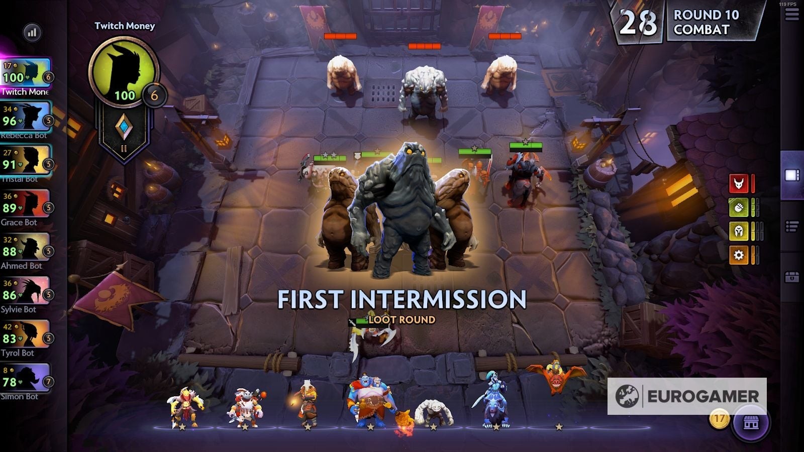 Giao diện thông báo bắt đầu vòng PvE trong Dota Underlords