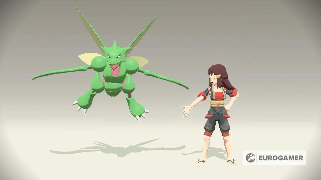 Giáo sư Laventon đang nói chuyện với người chơi, chuẩn bị trao Bùa Shiny sau khi hoàn thành Pokédex