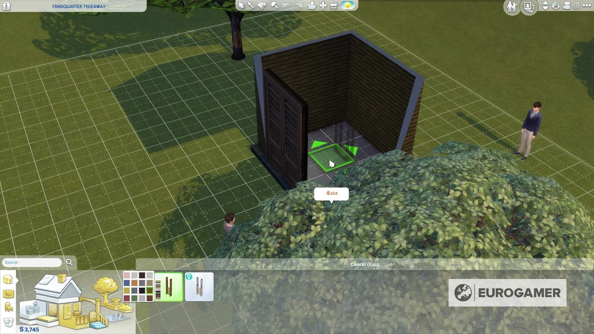Giữ Ctrl để đặt thang đi xuống trong The Sims 4