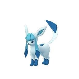 Glaceon dạng shiny màu xanh băng nhạt hơn, gần như trắng trong Pokémon Go