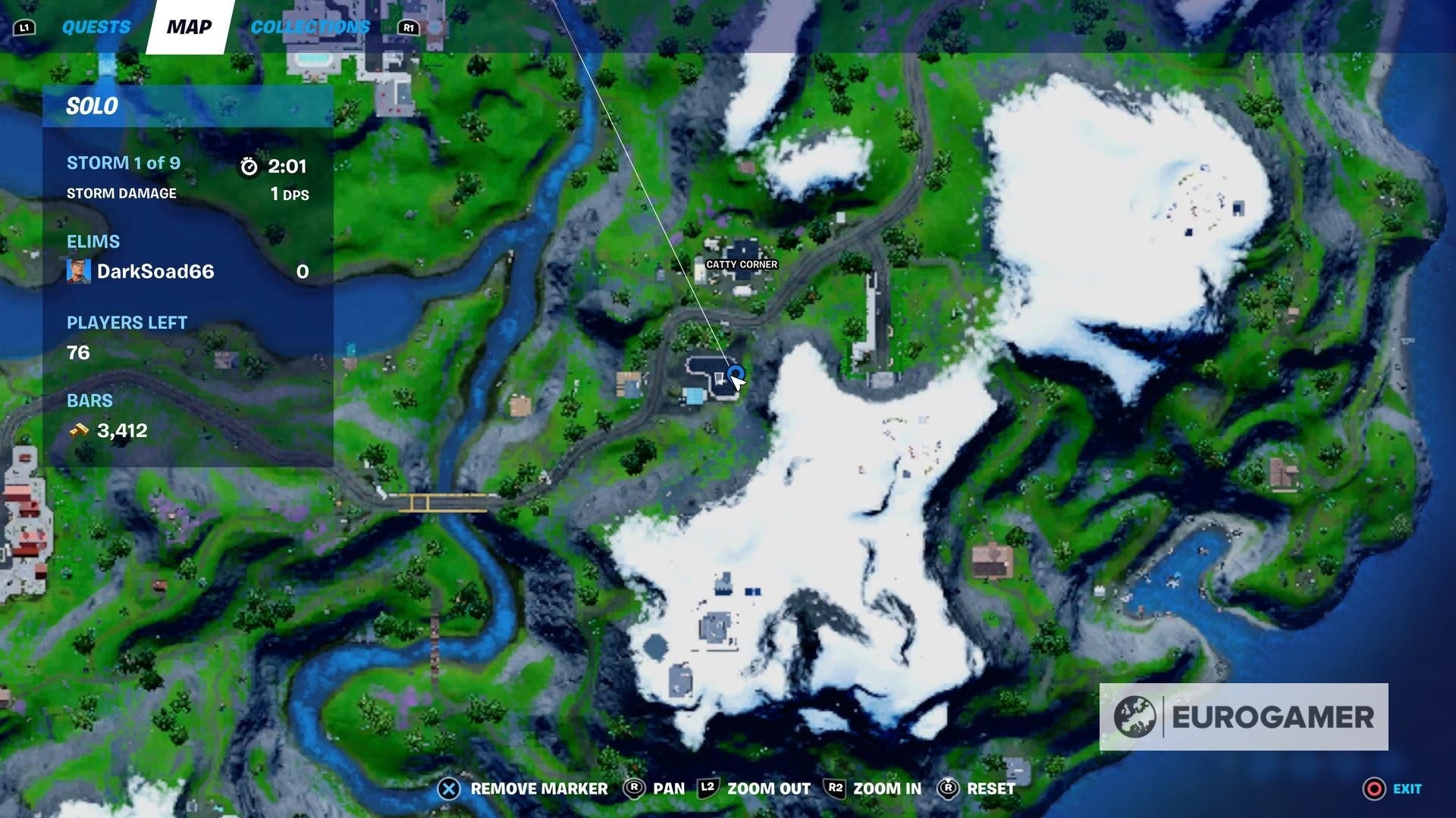 Góc nhìn khác về lon thức ăn mèo Fortnite tại trạm xăng Catty Corner