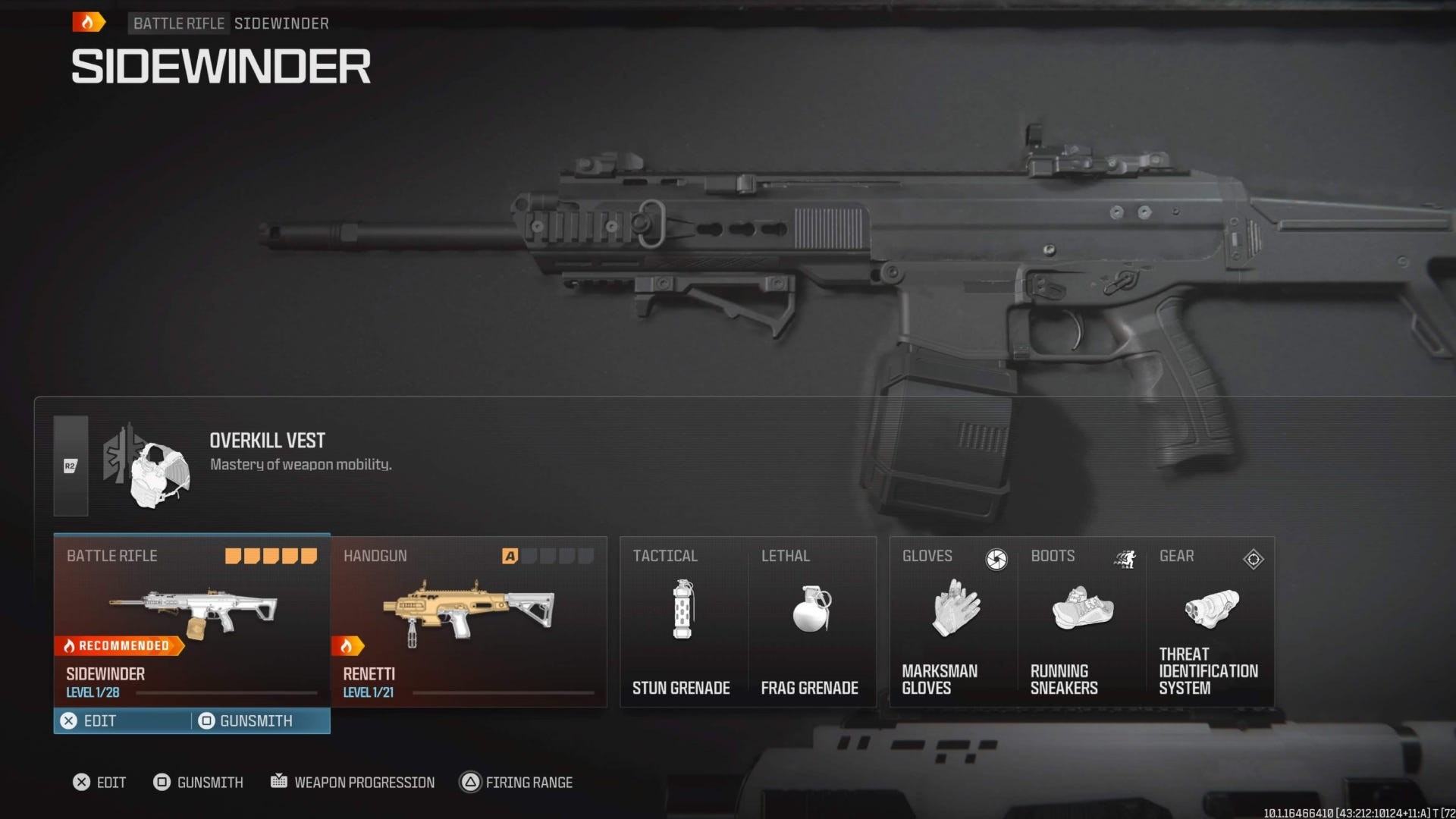 Gợi ý build class tốt nhất cho Sidewinder MW3 với Overkill Vest và Renetti Jak Ferocity