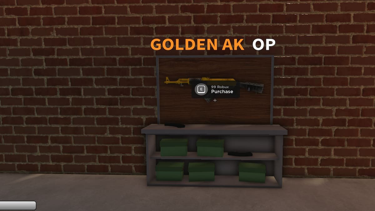 Golden AK-47 trong cửa hàng A Dusty Trip mua bằng Robux