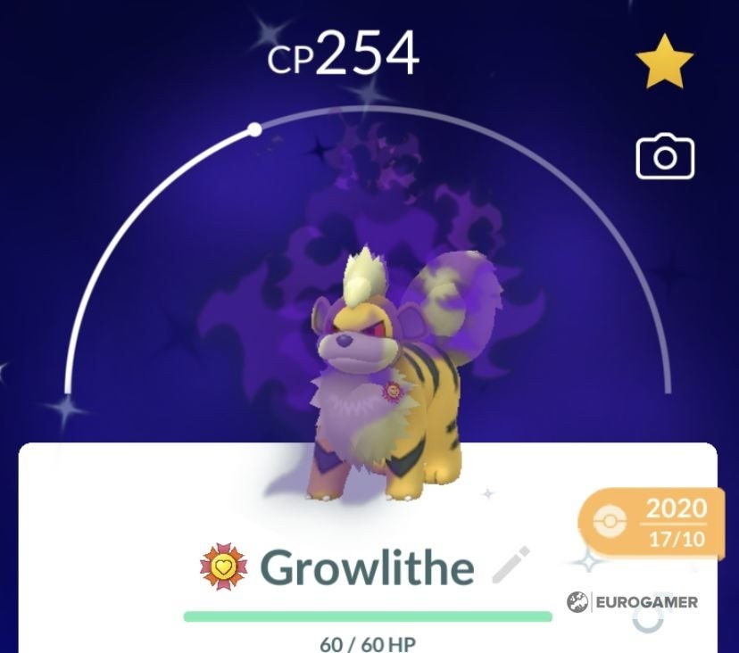 Growlithe truyền thống, Growlithe shiny và Growlithe shiny Shadow