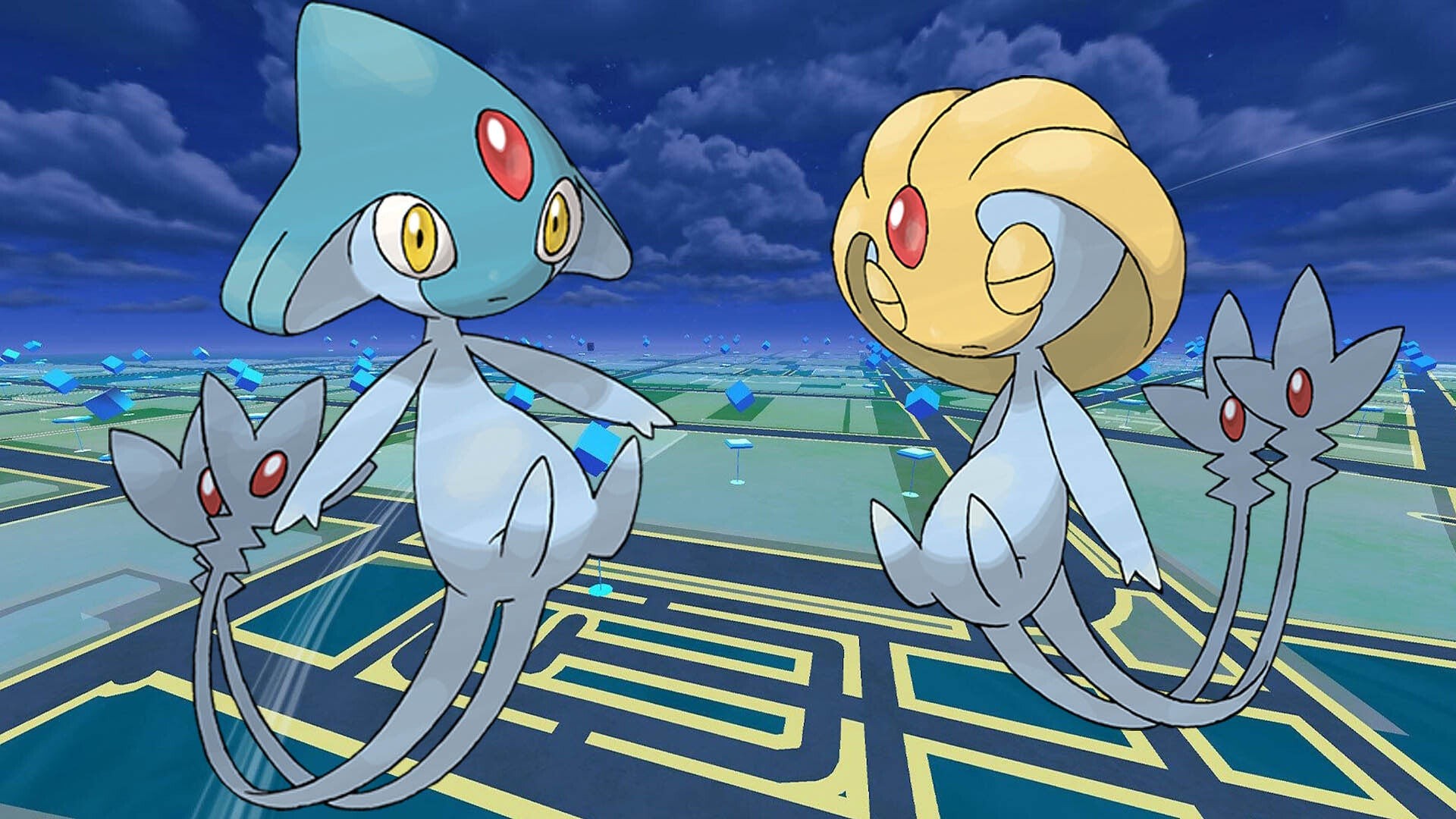 Hình ảnh Azelf và Uxie trên bản đồ Pokémon Go
