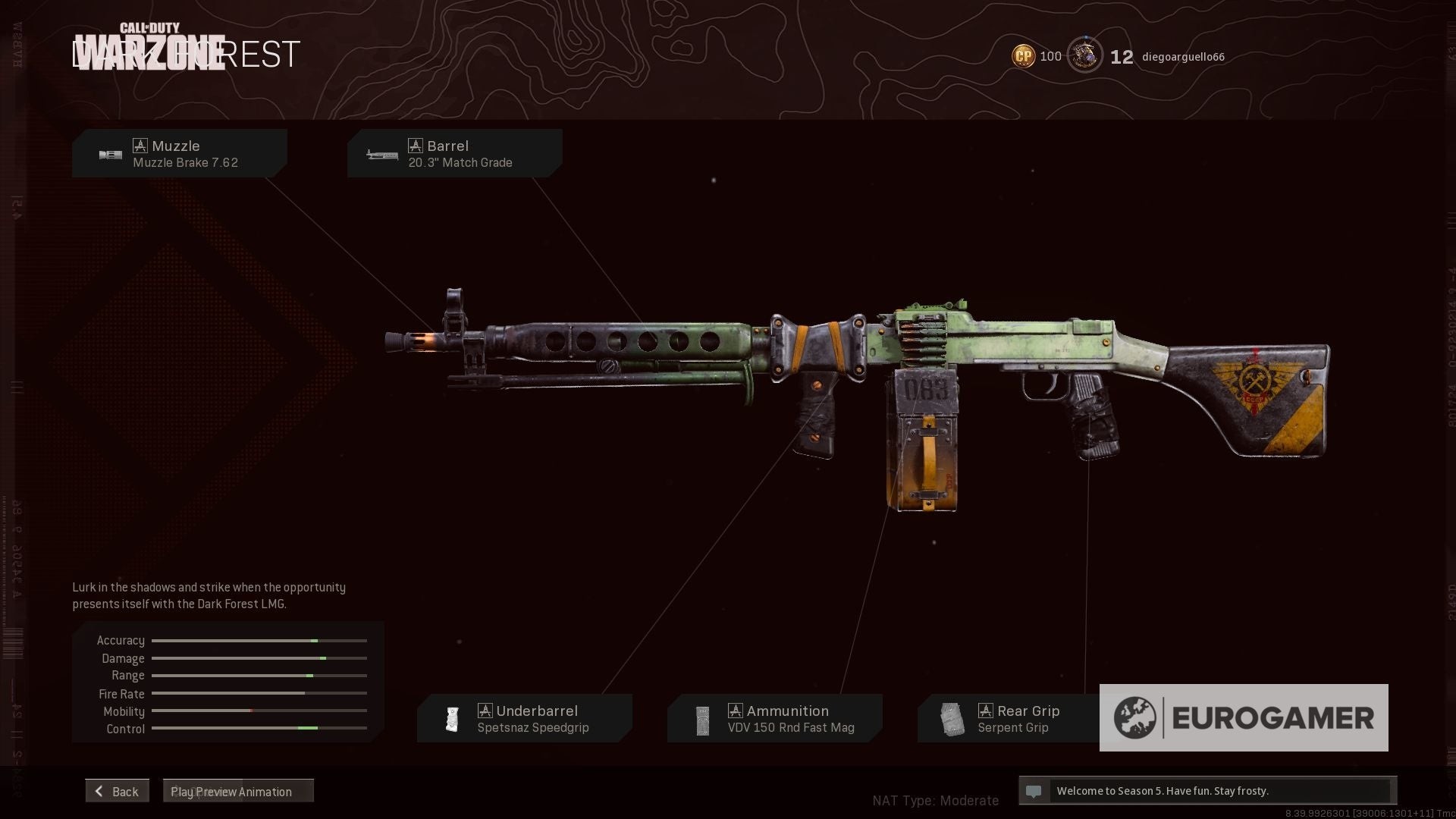 Hình ảnh blueprint súng Dark Forest LMG - phần thưởng hoàn thành Battle of Verdansk